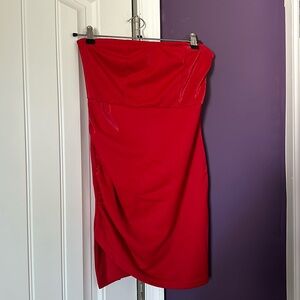 Red Strapless Mini Dress